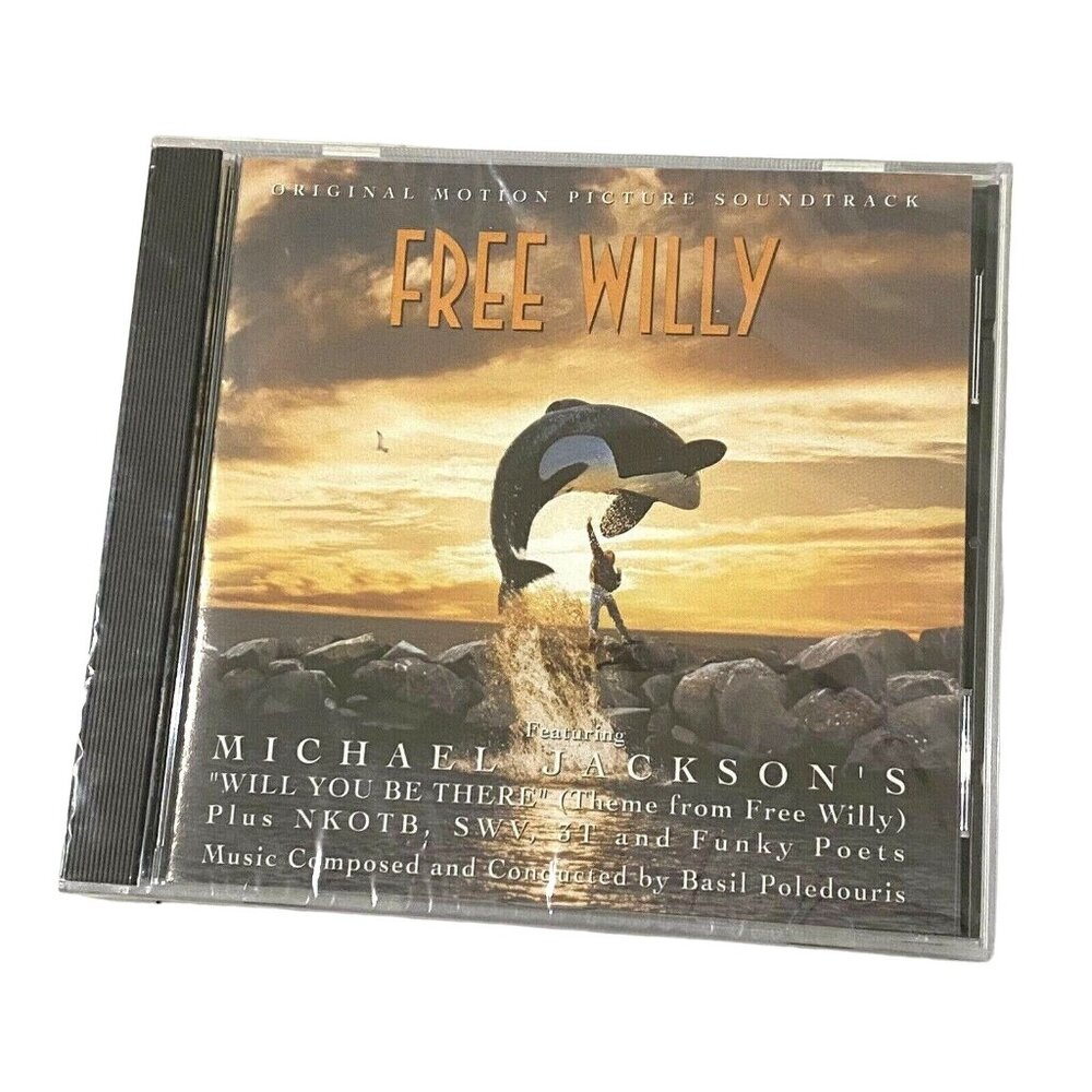 Free Willy Vtg Soundtrack CD 90s Movie Vintage Michael Jackson Orca Killer Whale